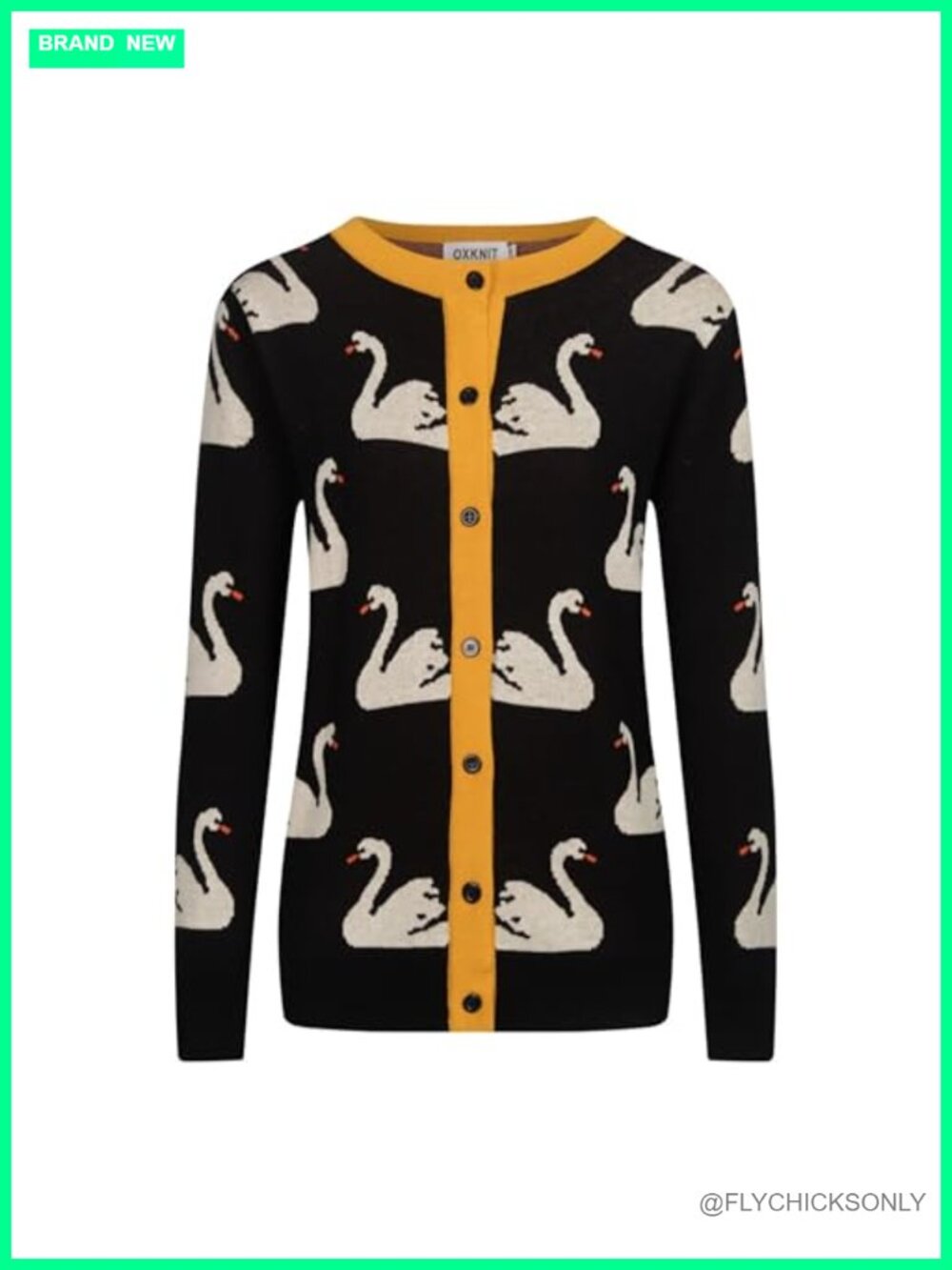 Womens Retro Knitted Cotton Cardigan Sweater Button Up Long Sleeve